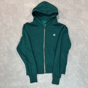 DC Shoes Womens Full Zip Hoodie Teal Green Heather Skate Sweatshirt Size Small